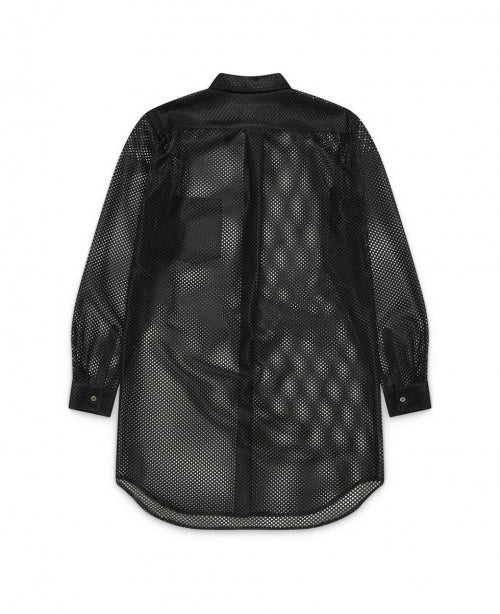 Black Mesh Polyester Shirt