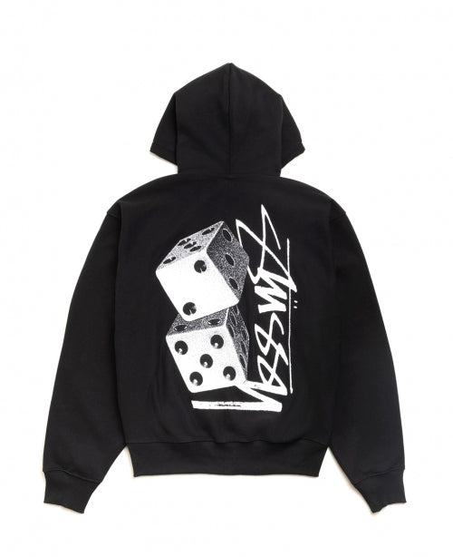Black Tall Dice Zip Hood