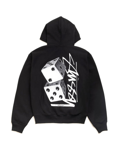 Black Tall Dice Zip Hood