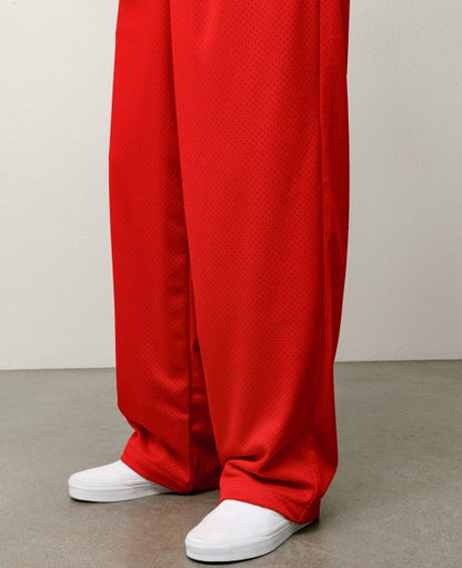 Red Mesh Track Pants