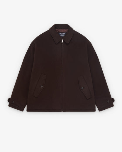 Brown Wool Zip Jacket