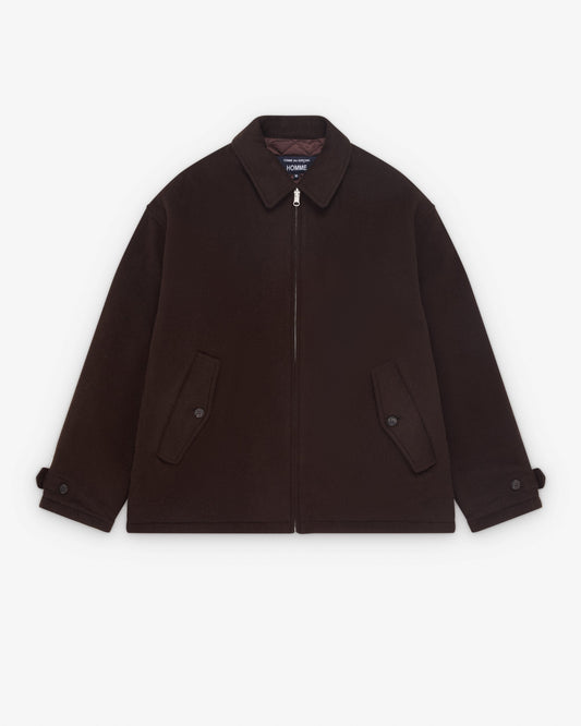 Brown Wool Zip Jacket