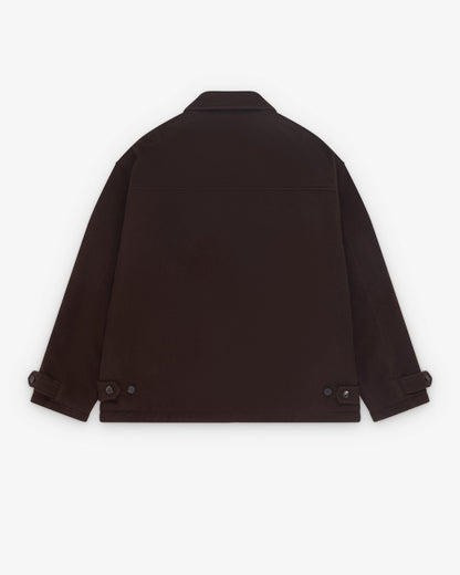 Brown Wool Zip Jacket