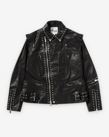 Black Leather Studded Jacket