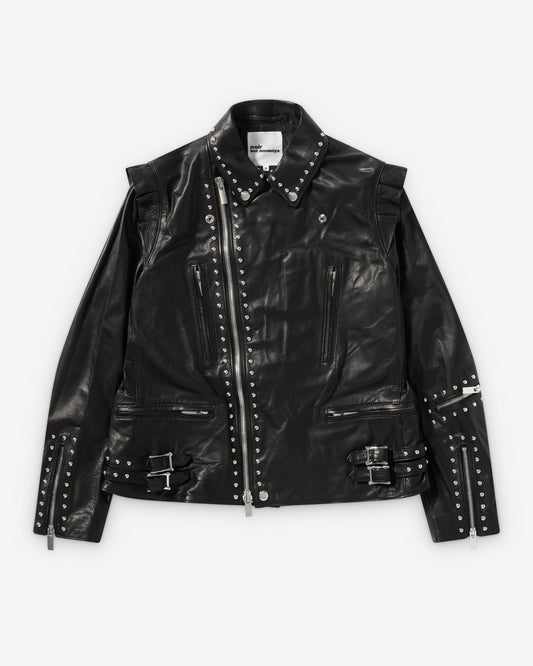 Black Leather Studded Jacket