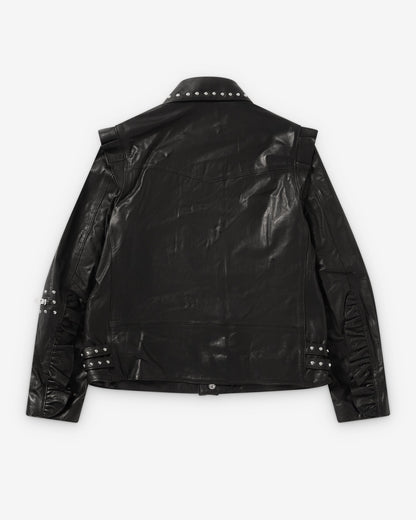 Black Leather Studded Jacket