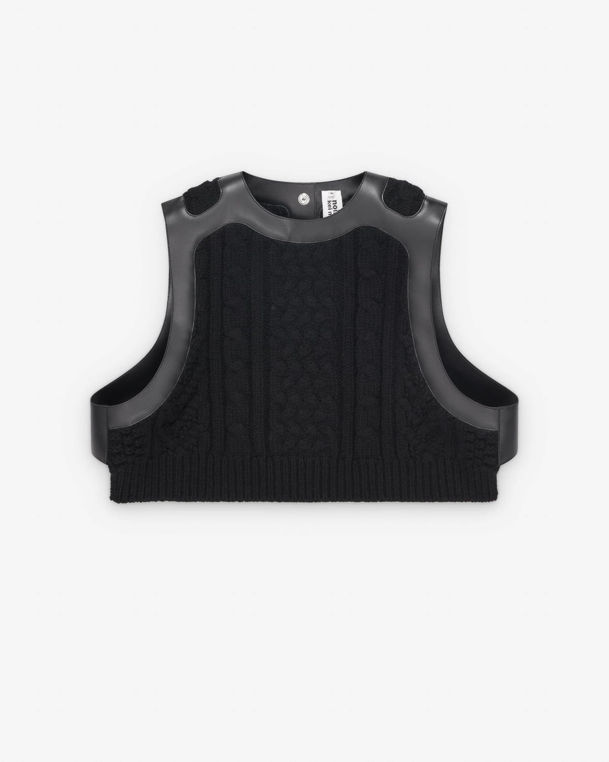 Black Wool Croped Vest