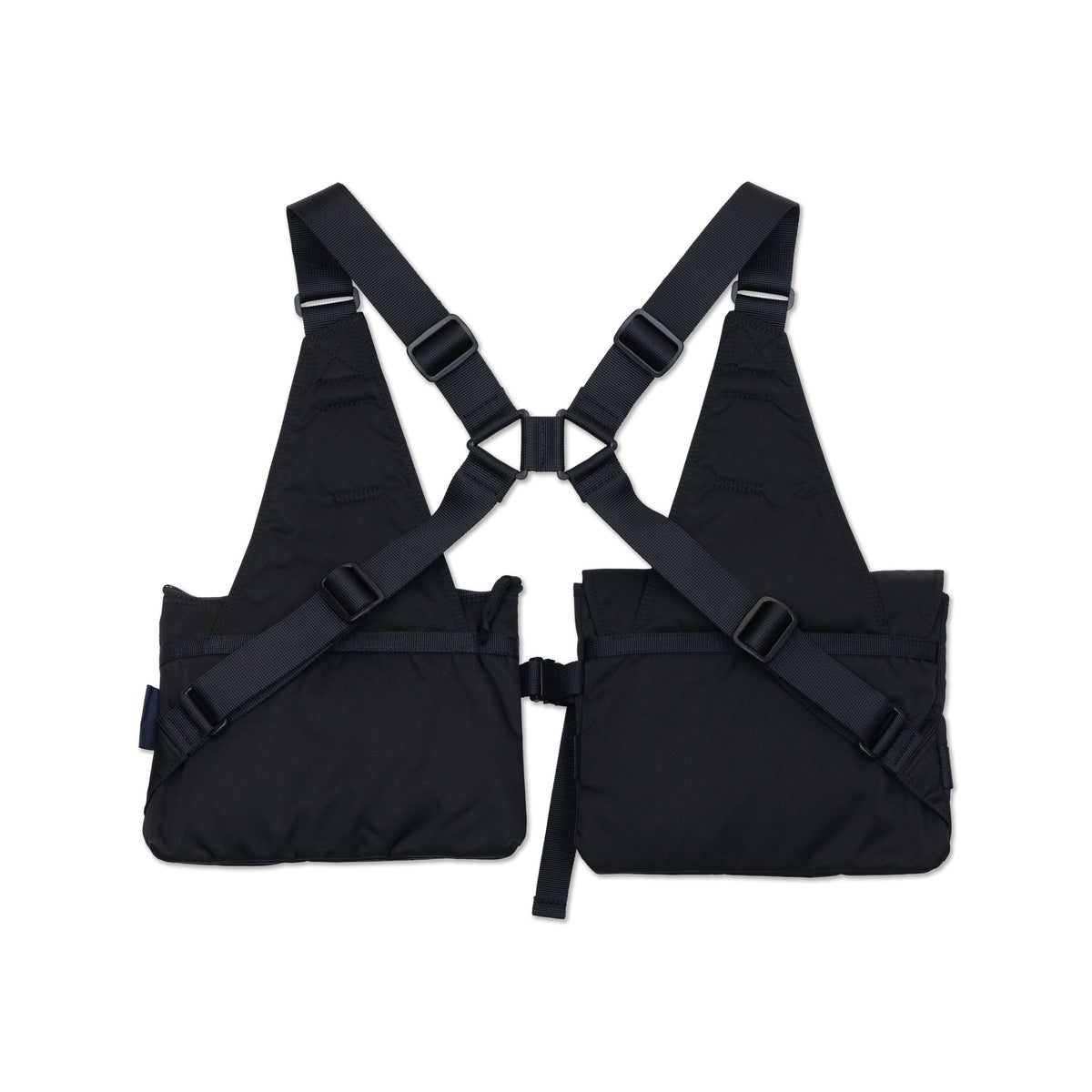 Black Nylon Pockets Vest