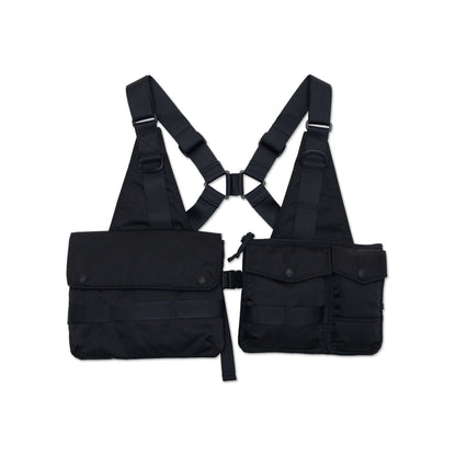 Black Nylon Pockets Vest