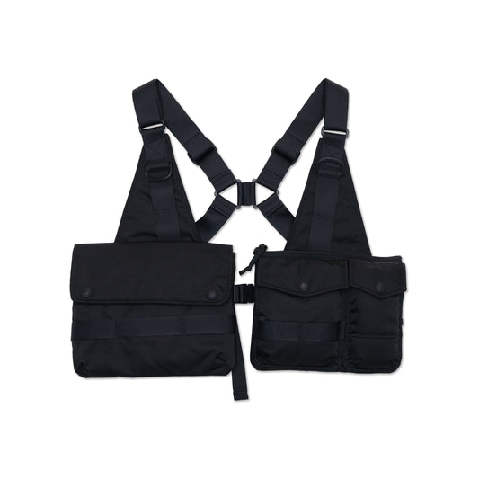 Black Nylon Pockets Vest