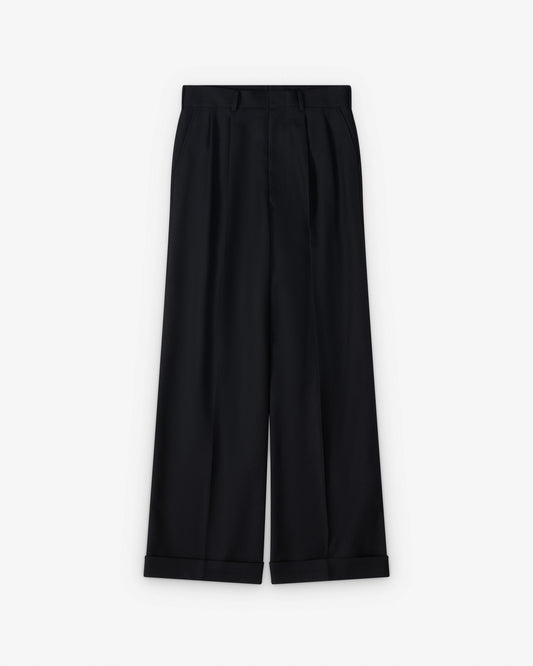 Black Wide Tailored Trousers