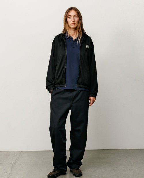 Black Athletic Mesh Zip Hood - number3store.com
