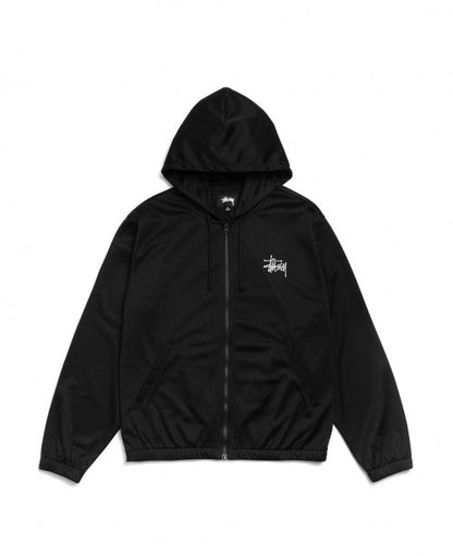 Black Athletic Mesh Zip Hood - number3store.com