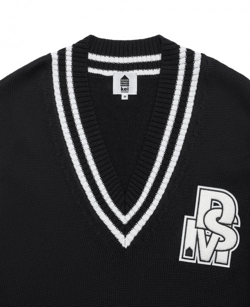 Black Oversized Logo Vest - number3store.com