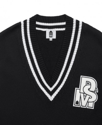 Black Oversized Logo Vest - number3store.com
