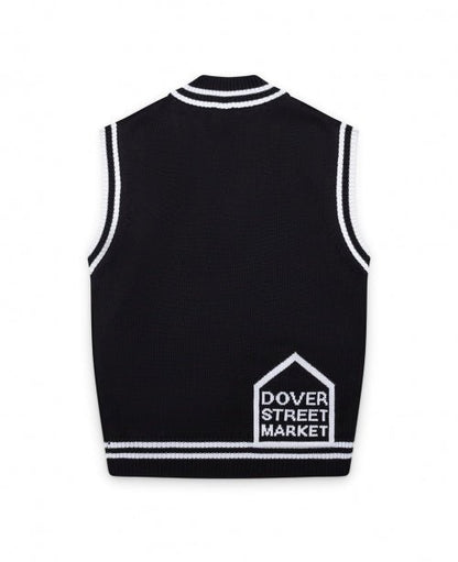 Black Oversized Logo Vest - number3store.com