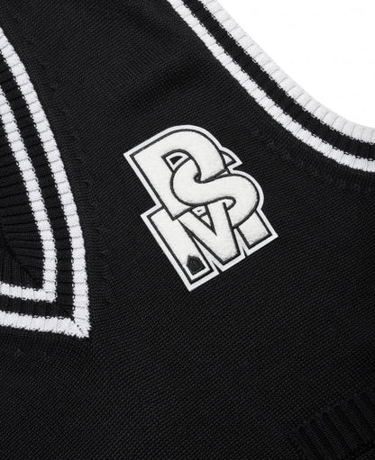 Black Oversized Logo Vest - number3store.com