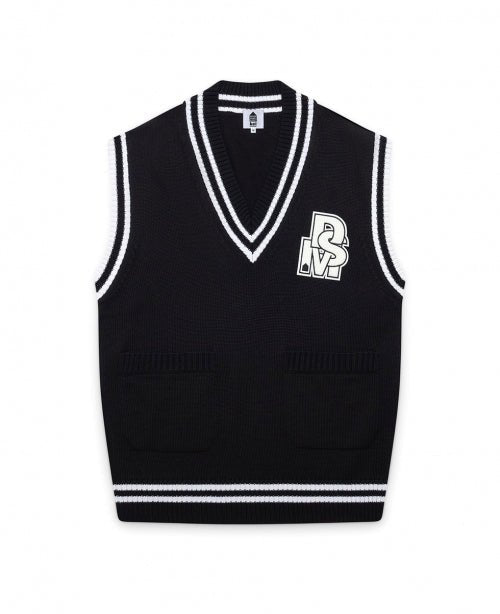 Black Oversized Logo Vest - number3store.com