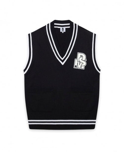 Black Oversized Logo Vest - number3store.com