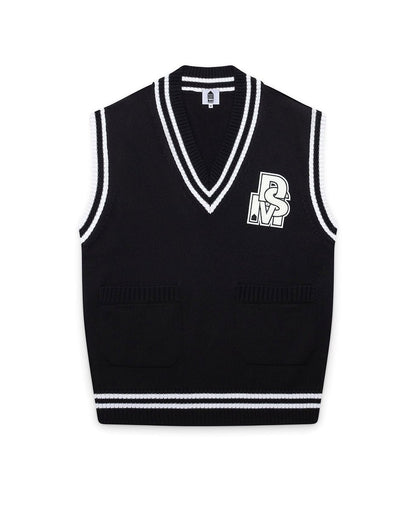 Black Oversized Logo Vest - number3store.com