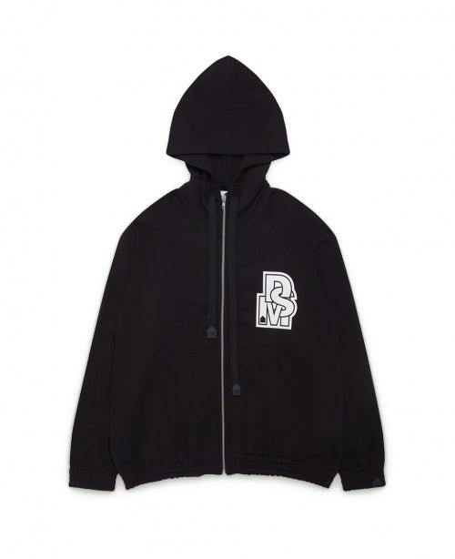 Black Zipped Hoodie - NUMBER 3