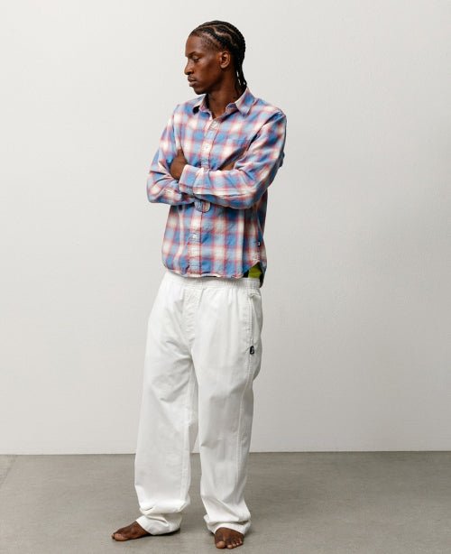 Blue Ombre Plaid Shirt - number3store.com