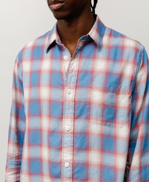 Blue Ombre Plaid Shirt - number3store.com