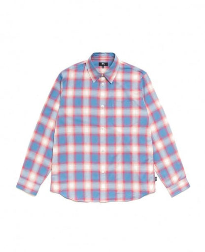 Blue Ombre Plaid Shirt - number3store.com