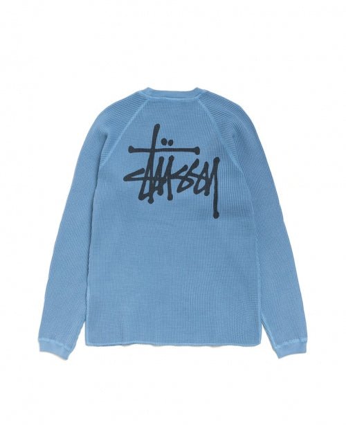Dusty Blue Raglan Thermal Basic Stock - NUMBER 3