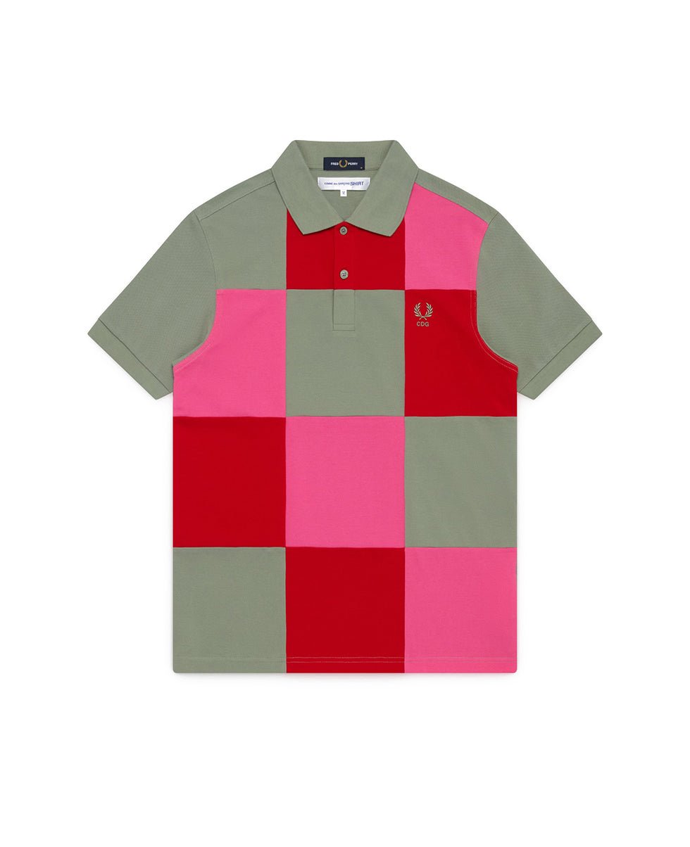 Khaki Fred Perry Squares Polo - number3store.com