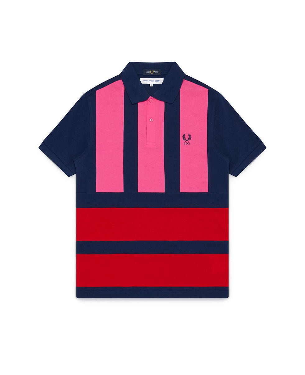 Navy Fred Perry Lines Polo - NUMBER 3