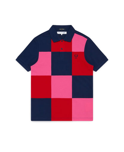 Navy Fred Perry Squares Polo - number3store.com