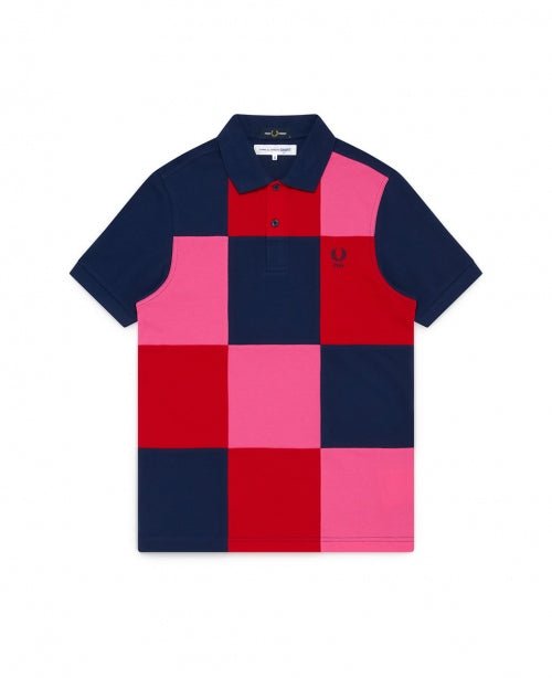 Navy Fred Perry Squares Polo - number3store.com