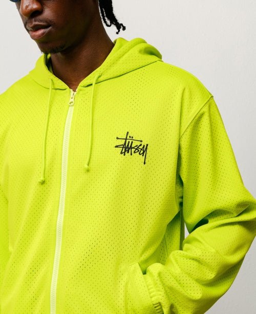 Safety Green Athletic Mesh Zip Hood - number3store.com
