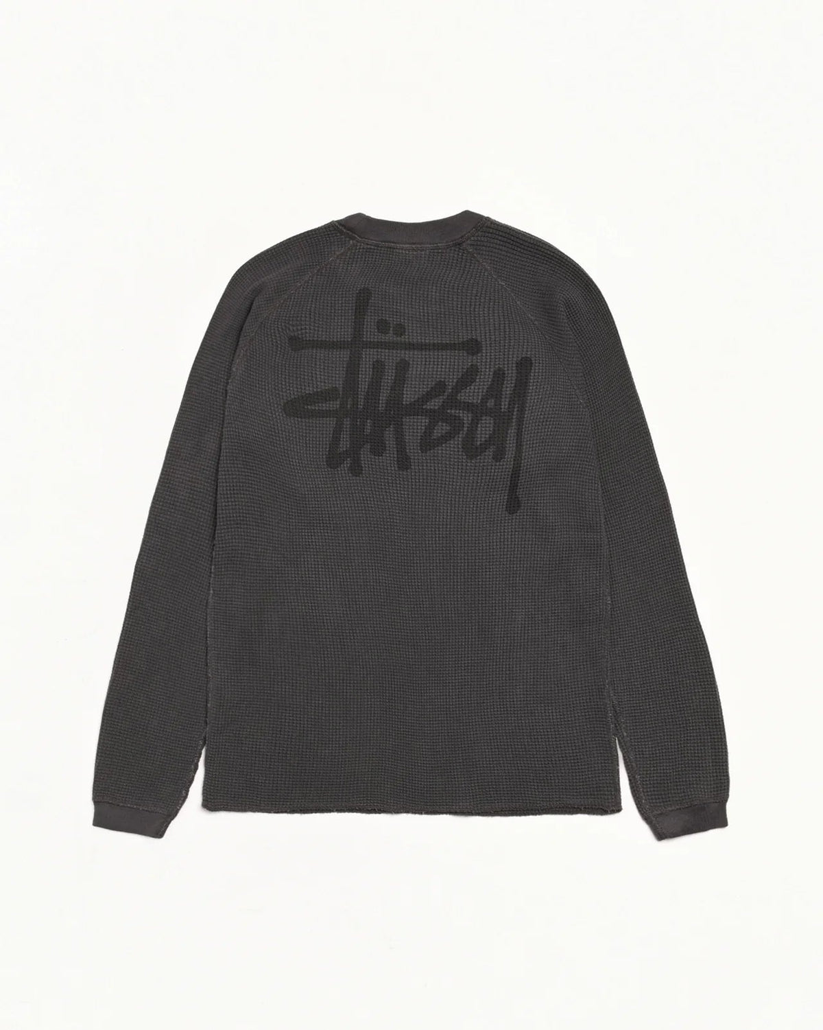 Washed Black Raglan Thermal Basic Stock - NUMBER 3