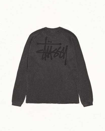 Washed Black Raglan Thermal Basic Stock - NUMBER 3