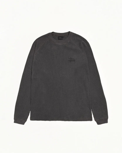 Washed Black Raglan Thermal Basic Stock - NUMBER 3