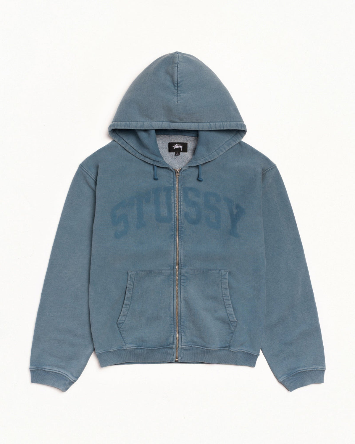 Washed Navy Graphic Zip Hood - NUMBER 3