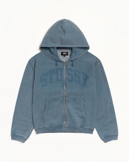 Washed Navy Graphic Zip Hood - NUMBER 3